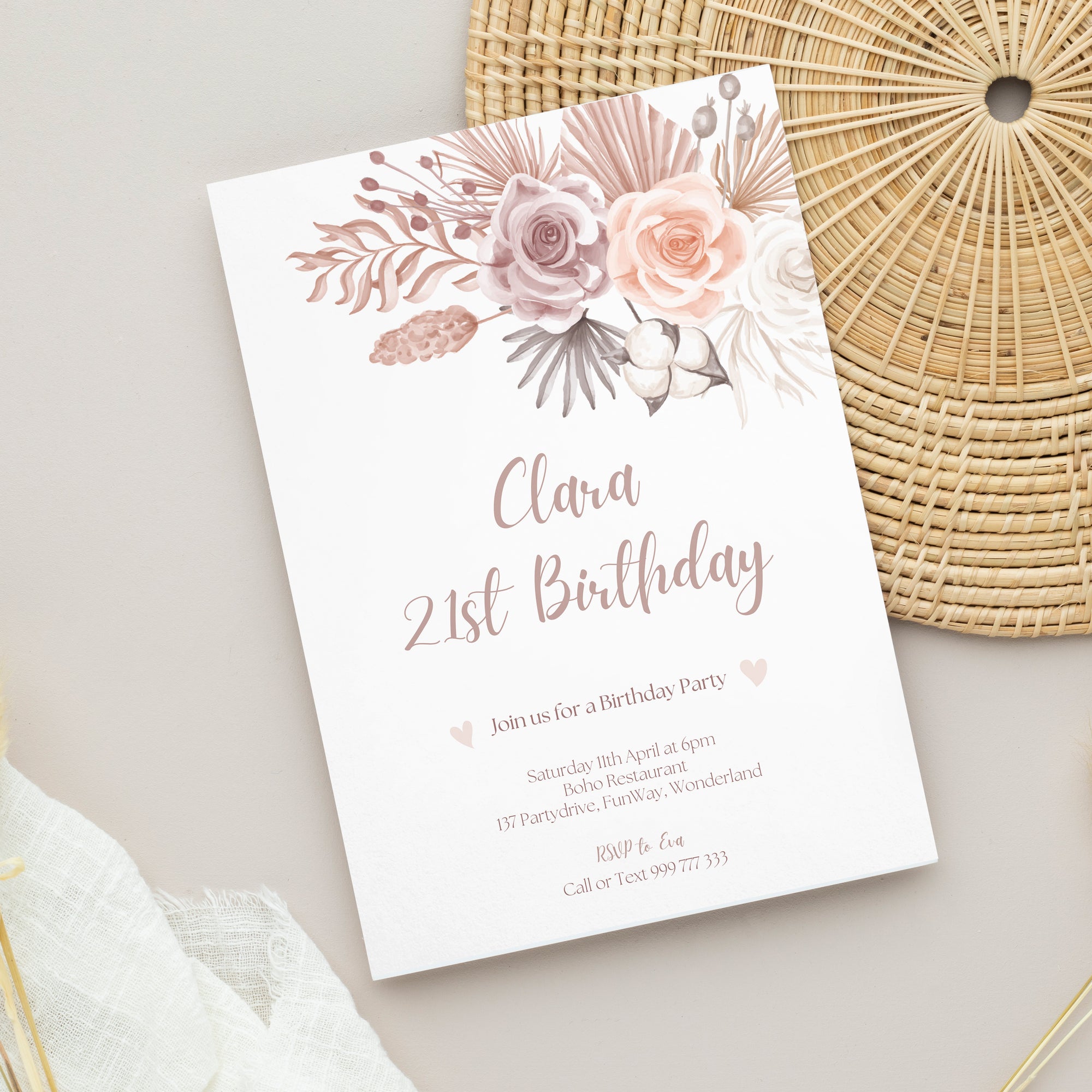 Bohemian Birthday Invitation