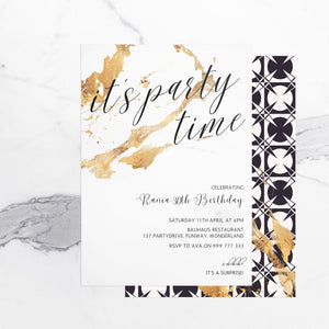 PARTY TIME minimalist Invitation