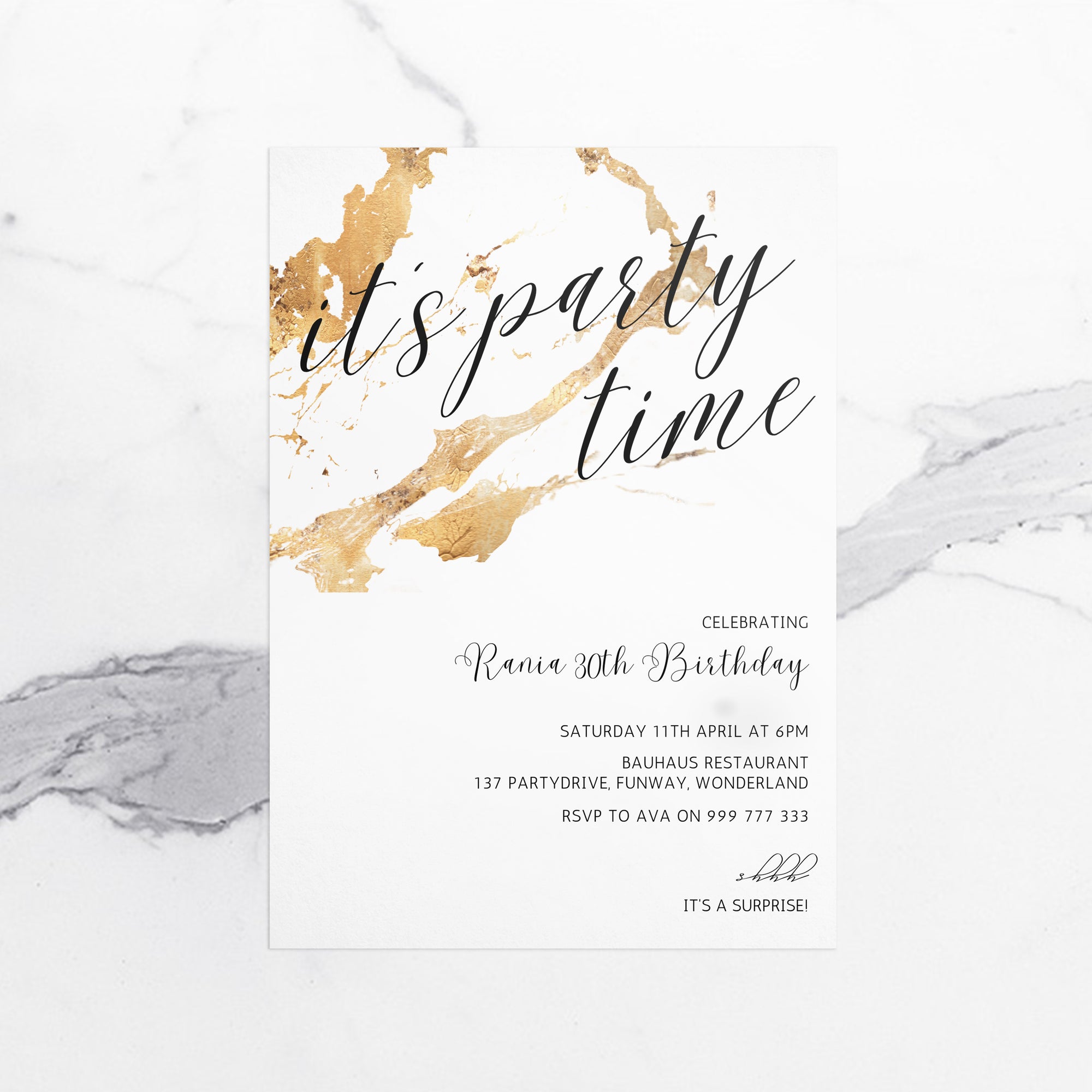 PARTY TIME minimalist Invitation