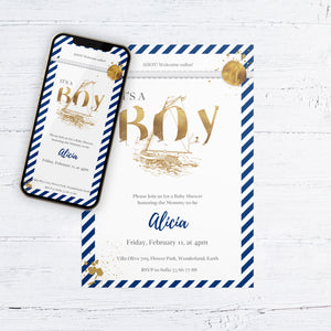 NAUTICAL Baby Shower Invitation