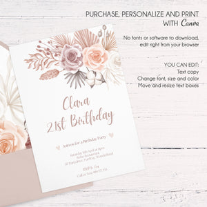 Bohemian Birthday Invitation