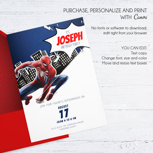 SPIDERMAN Birthday Invitation