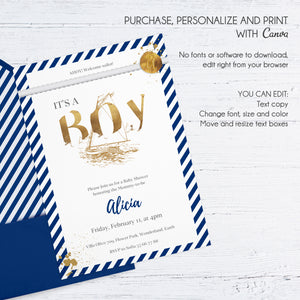 NAUTICAL Baby Shower Invitation