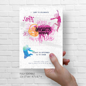 Dance Graffiti Birthday Invitation