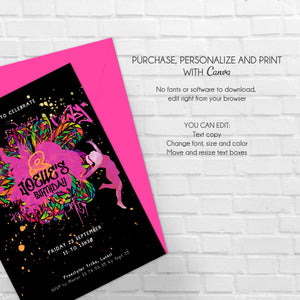 Freestyle Graffiti Birthday Invitation