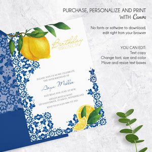 DOLCE VITA Birthday Brunch Invitation