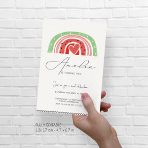 RAINBOW in a melon Party Invite