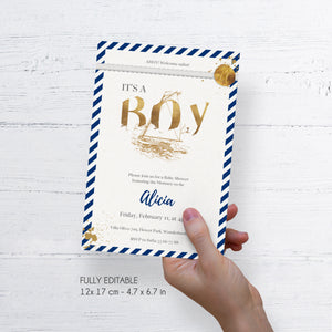 NAUTICAL Baby Shower Invitation