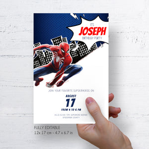 SPIDERMAN Birthday Invitation