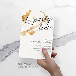 PARTY TIME minimalist Invitation