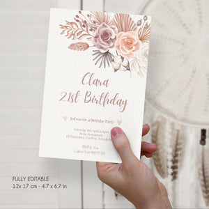 Bohemian Birthday Invitation