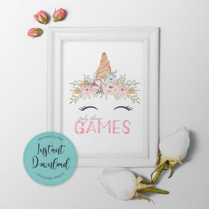 UNICORN Baby Shower Games Bundle