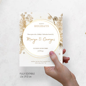 Modern Gold Party Invitation template