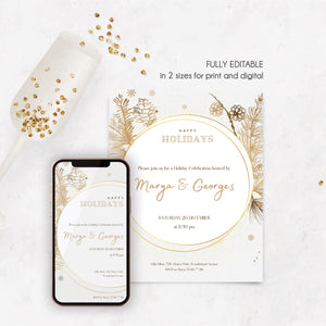 Modern Gold Party Invitation template