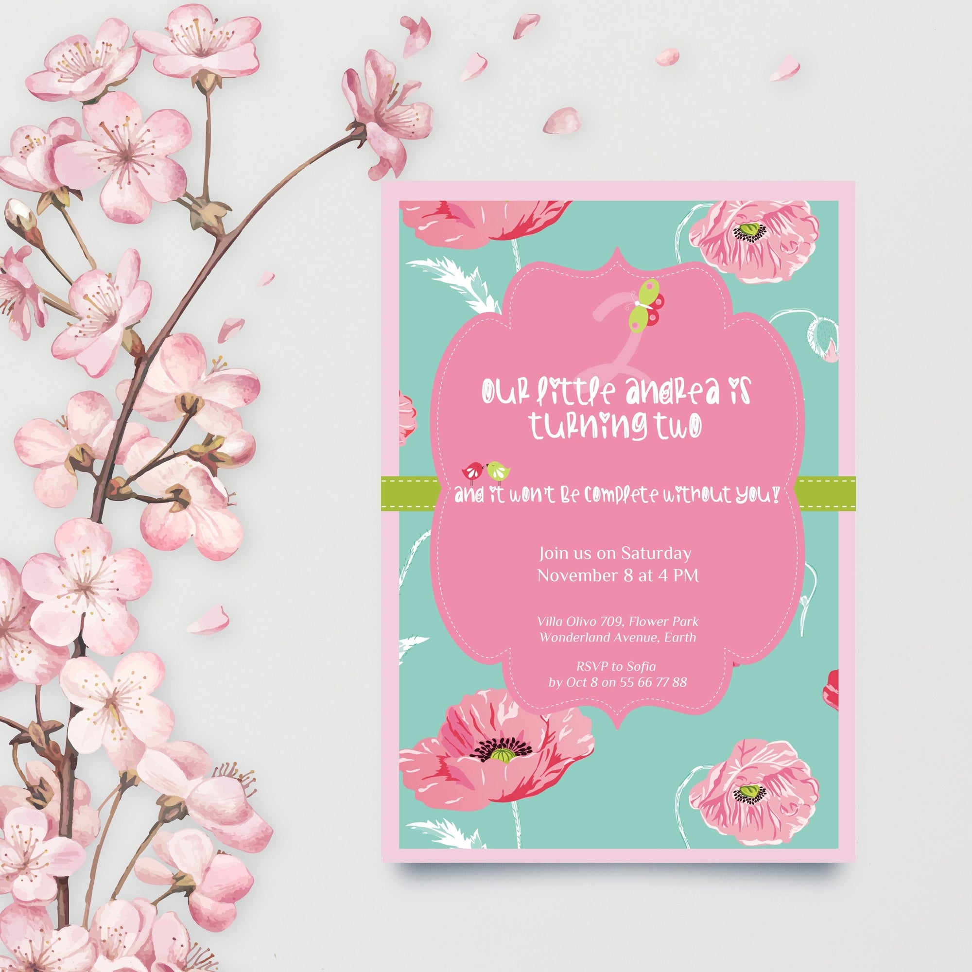 FLORAL birthday Party Invitation