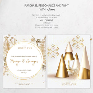 Modern Gold Party Invitation template