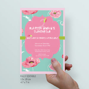 FLORAL birthday Party Invitation