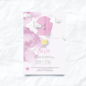 UP UP and AWAY Invitation Birthday