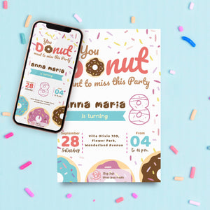 DONUT Birthday Party Invitation