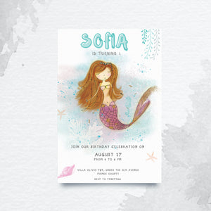 MERMAID Birthday Invitation template