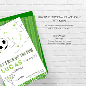 SOCCER Birthday Party Invitation