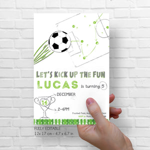 SOCCER Birthday Party Invitation