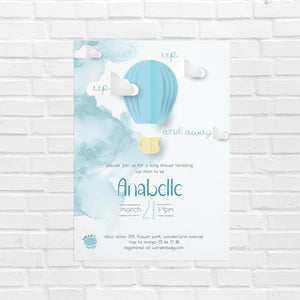 UP UP and AWAY Baby Shower Invitation