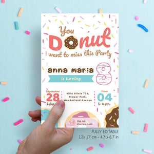 DONUT Birthday Party Invitation