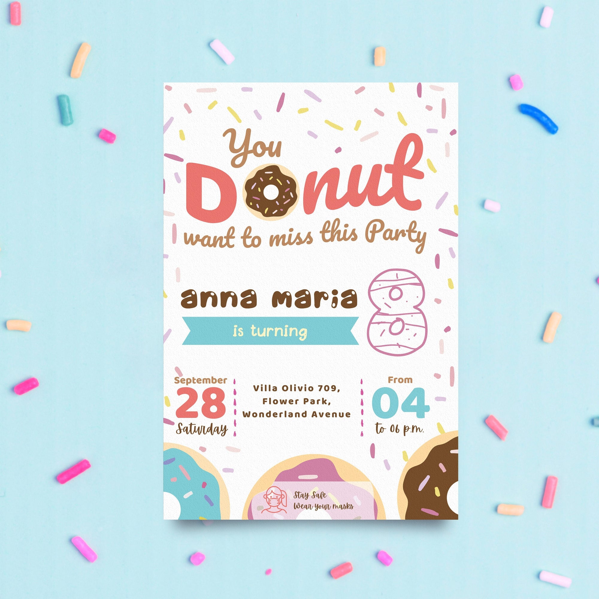 DONUT Birthday Party Invitation