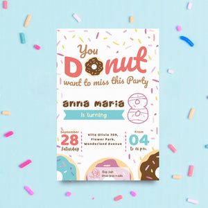 DONUT Birthday Party Invitation