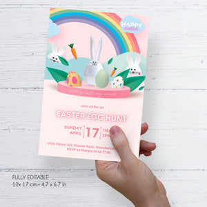 Easter Peeps Instant Download, Party with my Peeps Printable Invite Template - Edit with Canva